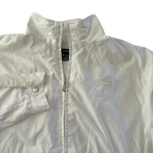 RALPH LAUREN GOLF Men's Windbreaker Jacket All White Medium 1/4 Zip Pocket